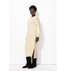 Robe-pull Côtelée Femme - Naturel Uni Clair