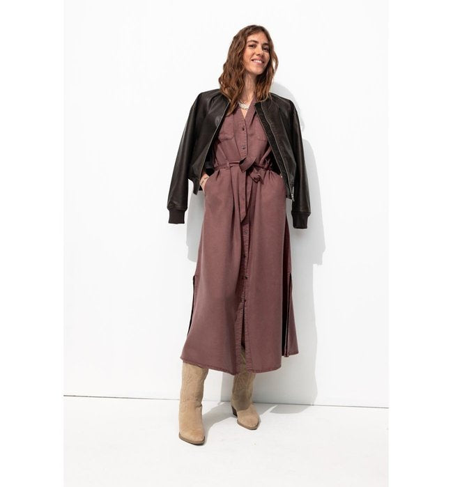 Robe-chemise Unie Femme - Violet Uni Colore