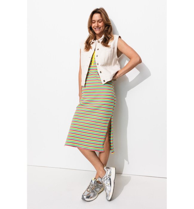 Robe-débardeur Rayée Femme - Multicolore Raye