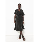 Robe Midi en Gaze de Coton - Gris Uni Fonce