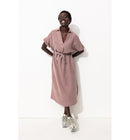 Robe Midi en Gaze de Coton - Violet Uni Colore