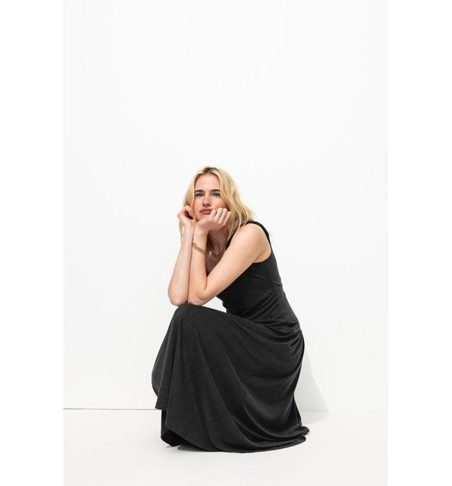 Robe-débardeur Unie Femme - Noir Uni Fonce