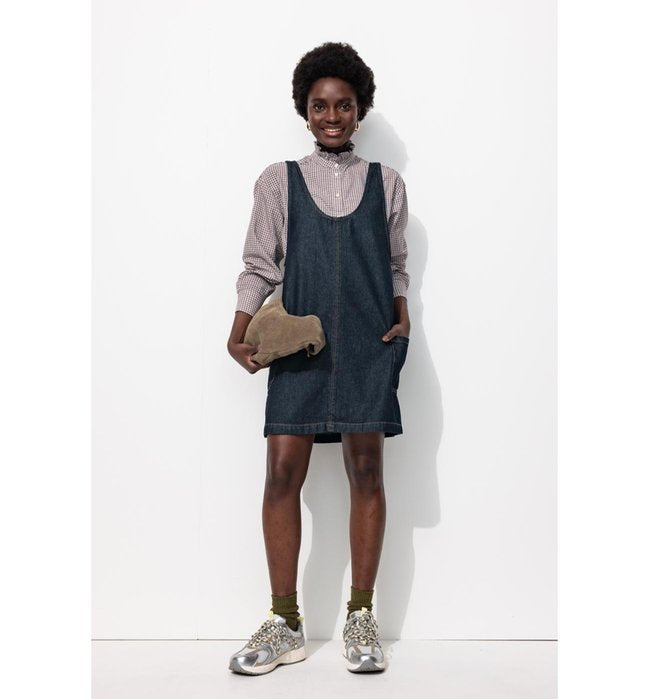 Robe-salopette en Jean Femme - Jeans Uni Fonce