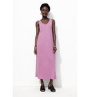 Robe Longue en Jersey Femme - Violet Uni Colore