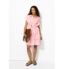 Robe-chemise Rayée Brodée - Rose Raye