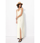 Robe Longue à Bretelles Femme - Naturel Uni Clair