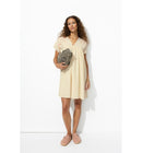 Robe Courte Babydoll Femme - Naturel Uni Clair