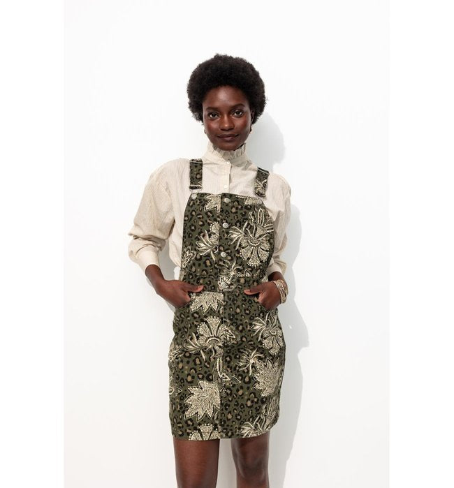 Robe-salopette Imprimée Femme - Kaki Imprime