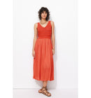 Robe Midi Femme - Orange Uni Colore