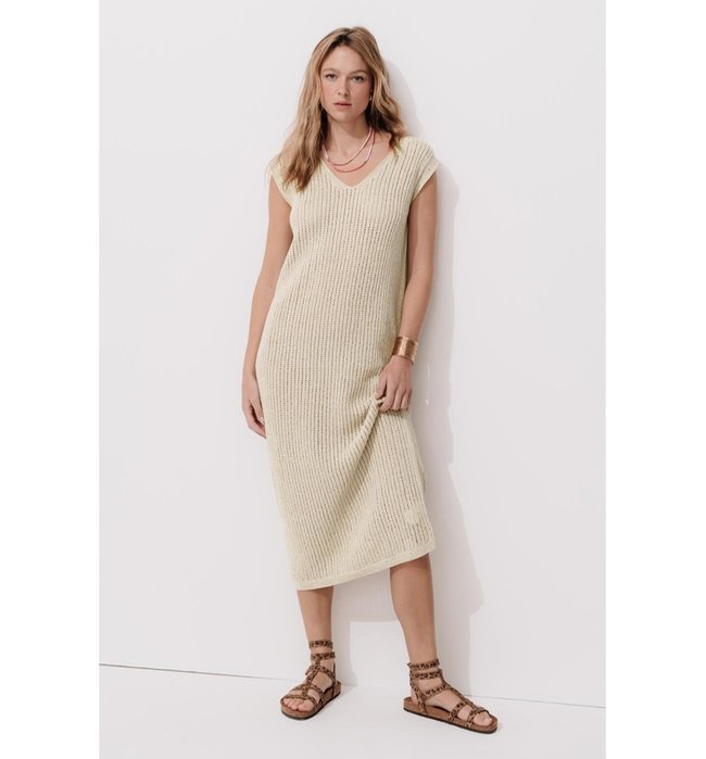 Robe-pull Pailletée Femme - Naturel Uni Clair