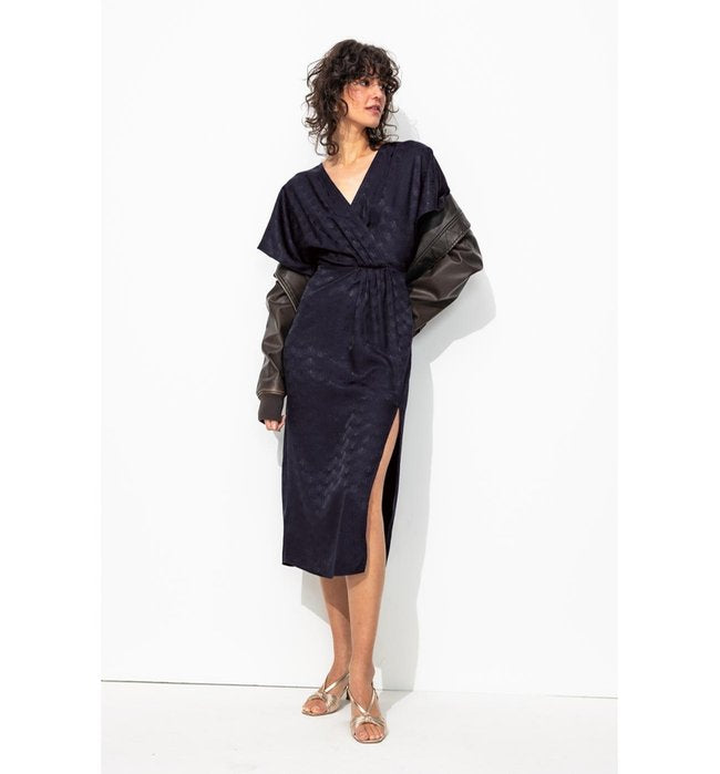 Robe Midi Éco-conçue - Bleu Uni Fonce