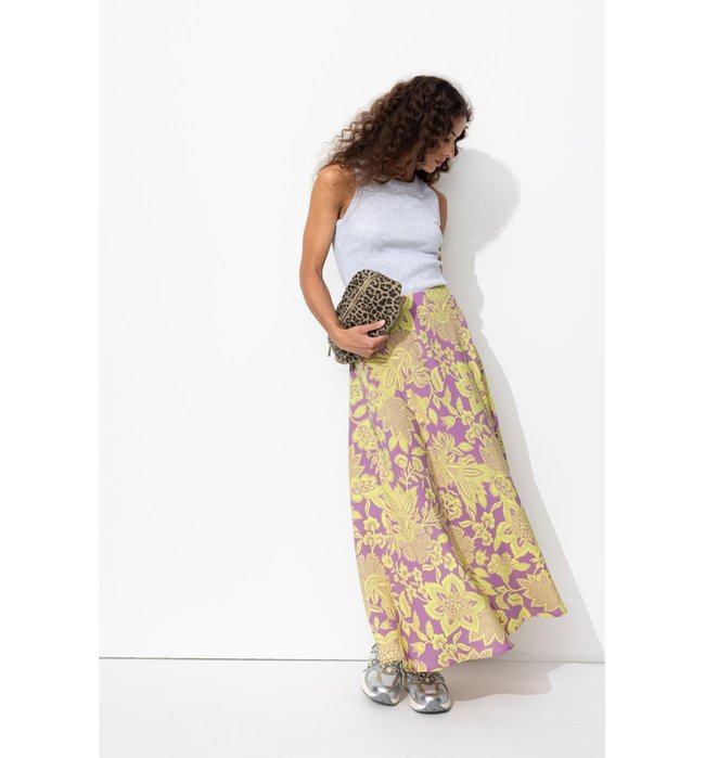 Jupe Longue Imprimée Femme - Violet Imprime