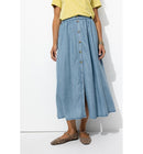 Jupe Midi Évasée Unie Femme - Jeans Uni Clair