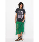 Jupe Longue en Dentelle Femme - Vert Uni Colore