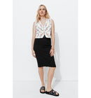Jupe Crayon Femme - Noir Uni Fonce
