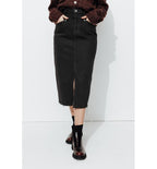 Falda vaquera midi para mujer - Jeans oscuros lisos