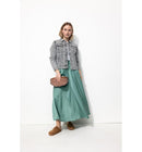 Jupe Longue en Satin Femme - Gris Uni Fonce
