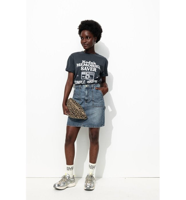 Jupe Courte en Jean Brut Femme - Jeans Uni Fonce