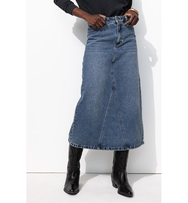 Jupe Longue en Jean Femme - Jeans Uni Fonce