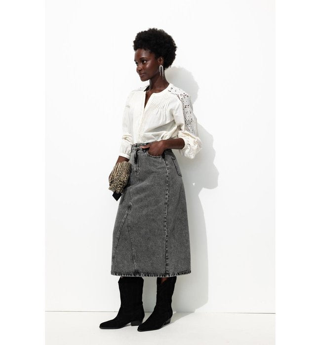 Jupe Longue en Jean Femme - Jeans Uni Clair