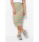 Jupe Midi Rayée Femme - Multicolore Raye