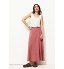 Jupe Midi Évasée Femme - Rose Uni Colore