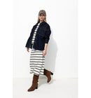 Jupe Midi Marinière Femme - Naturel Raye