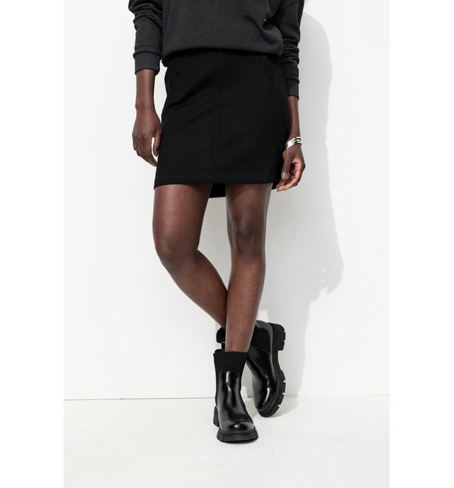 Mini-jupe Trapèze Femme - Noir Uni Fonce