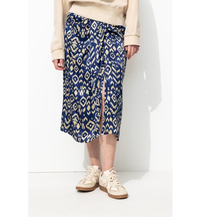 Jupe Midi Imprimée Femme - Bleu Imprime