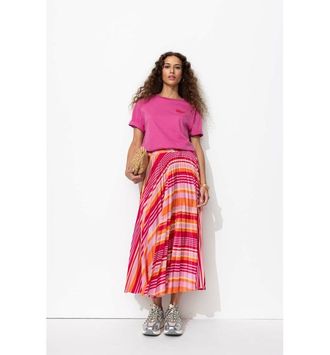 Luna Jupe Plissée Femme - Rose Raye