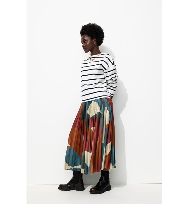 Luna Jupe Plissée Femme - Multicolore Imprime