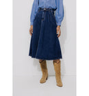 Jupe Midi en Jean Femme - Jeans Uni Fonce
