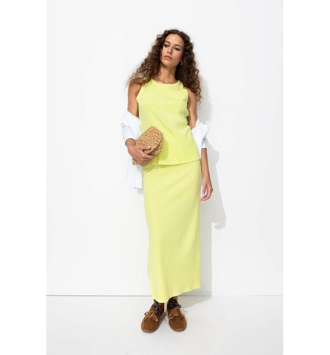 Jupe Éco-conçue en Jersey - Jaune Uni Colore