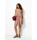 Jupe Courte Broderie Anglaise - Rose Uni Colore