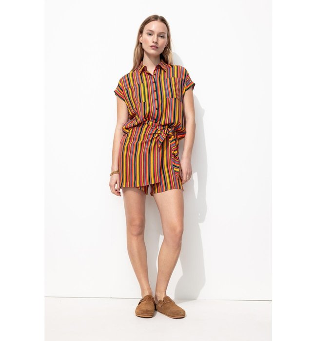 Short Rayé Femme - Multicolore Raye