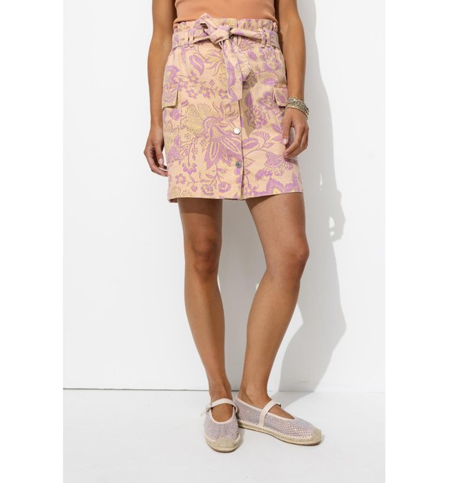 Mini-jupe Cargo Imprimée Femme - Rose Imprime