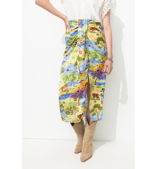 Jupe Midi Laura Gulshani - Multicolore Imprime
