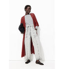 Long Gilet Ajouré Pailleté - Marron Uni Clair