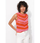 Pull au Crochet Bicolore Femme - Multicolore Raye