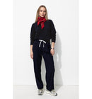 Pull Col Rond Femme - Bleu Uni Fonce