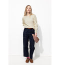 Mujer Escote Redondo Jersey, Un Color, Claro, Naturaleza