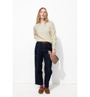 Pull Col Rond Femme - Naturel Uni Clair