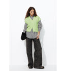 Cardigan sans Manches Femme - Vert Uni Colore