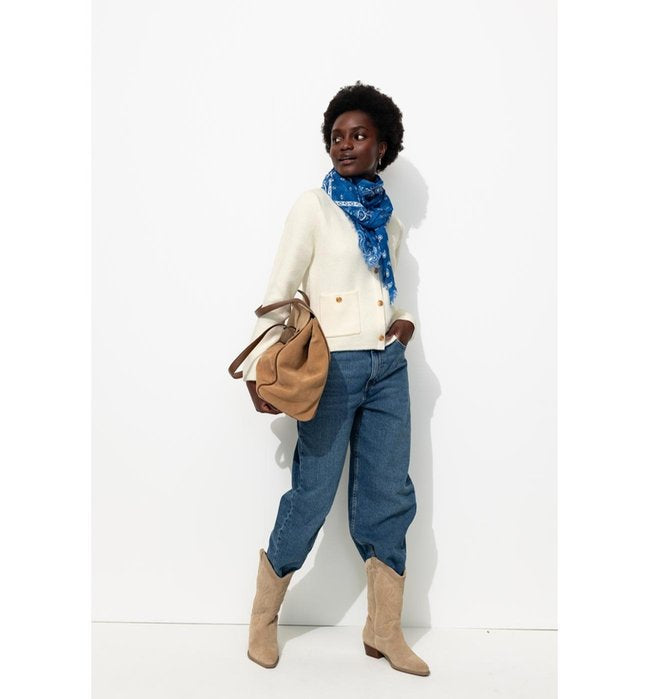 Cardigan Style Mademoiselle - Naturel Uni Clair