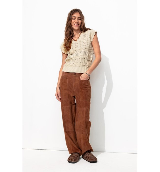 Pull Ajouré Femme - Naturel Uni Clair