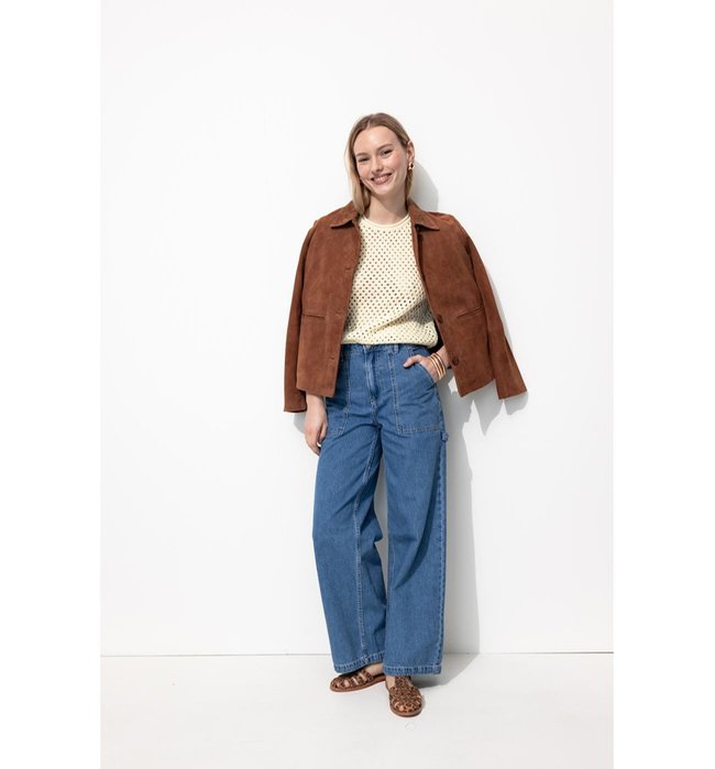 Pull Manches Courtes Femme - Naturel Uni Clair