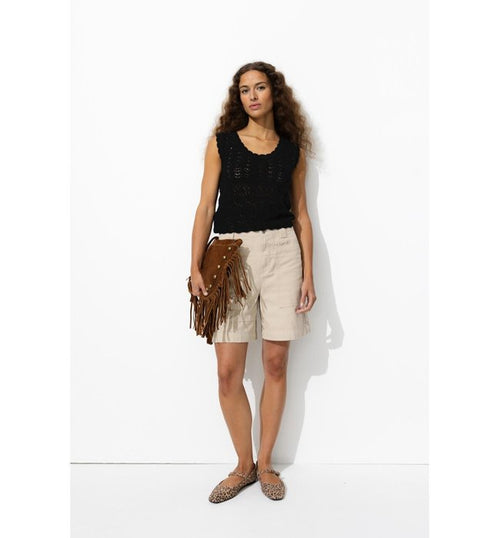 Pull au Crochet Recto/verso - Noir Uni Fonce