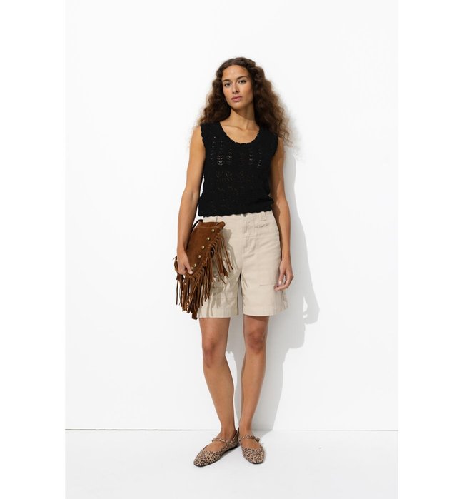 Pull au Crochet Recto/verso - Noir Uni Fonce
