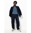 Pull Torsadé en Coton Femme - Bleu Uni Fonce