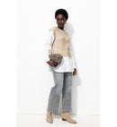 Pull Torsadé Effet 2 en 1 - Naturel Uni Clair